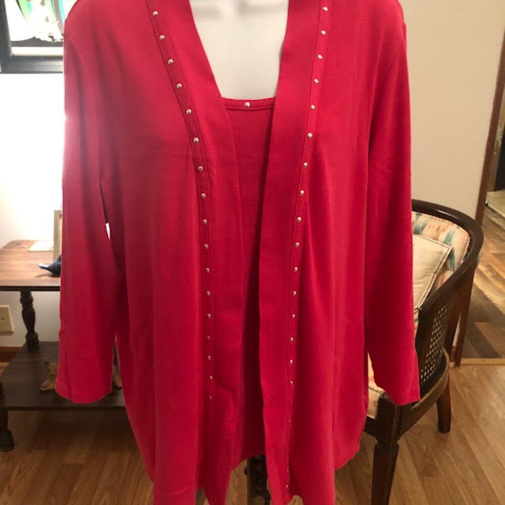 Rafaella Sweater & Tank Set - Pink Size XL